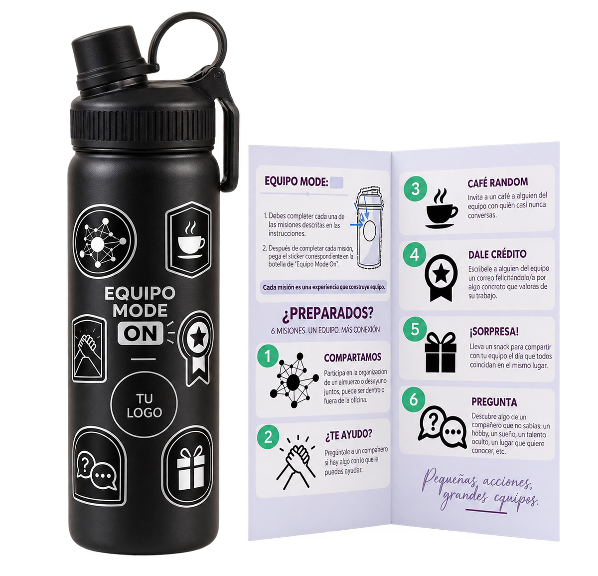 Equipo Mode ON - Botella de experiencias