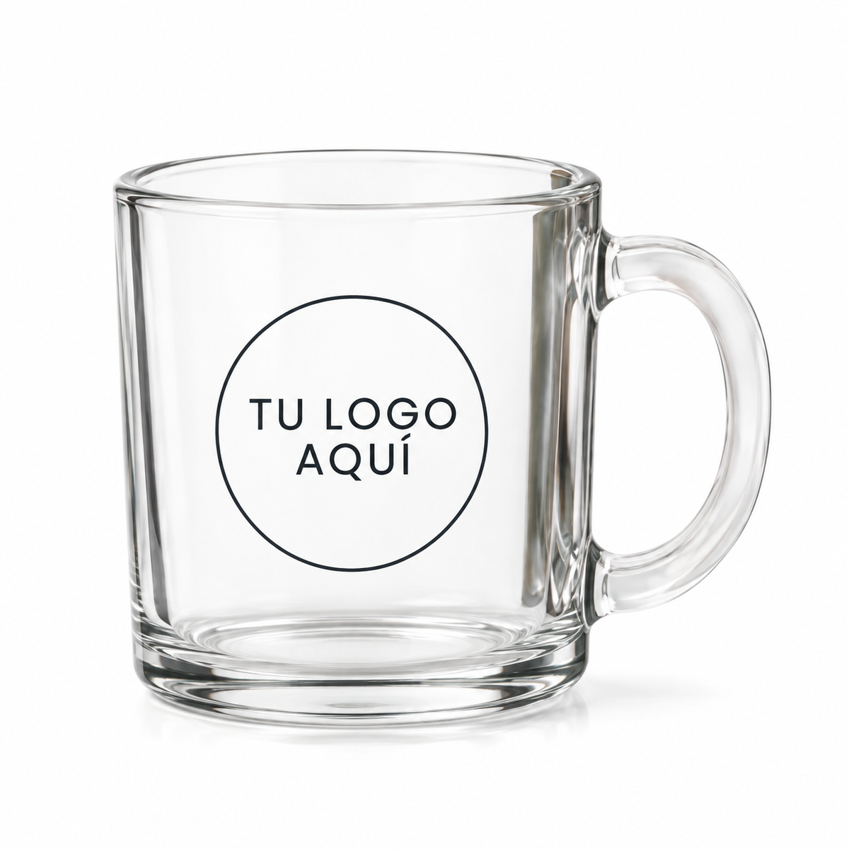 Taza de vidrio transparente personalizable
