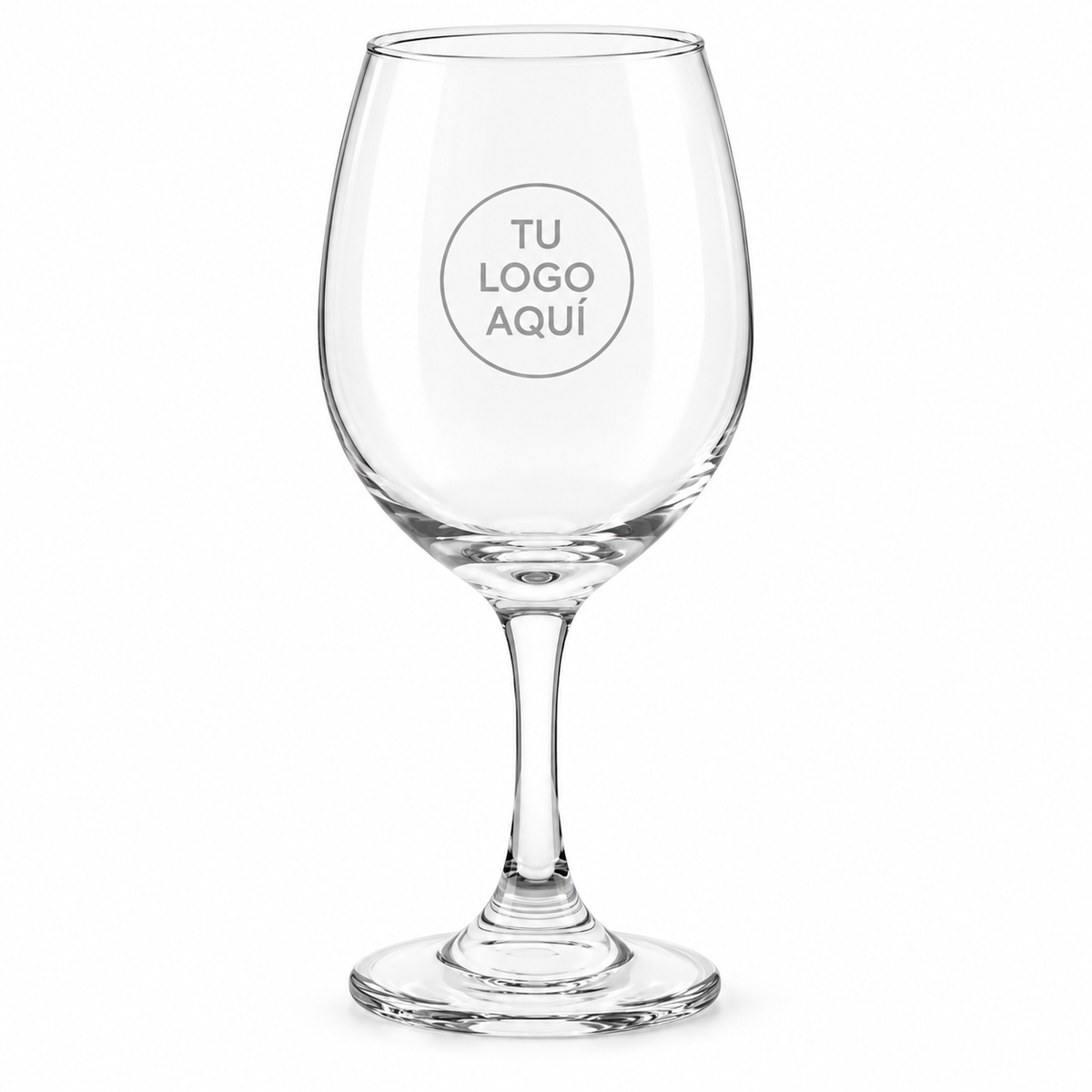 Copa de vidrio transparente personalizable