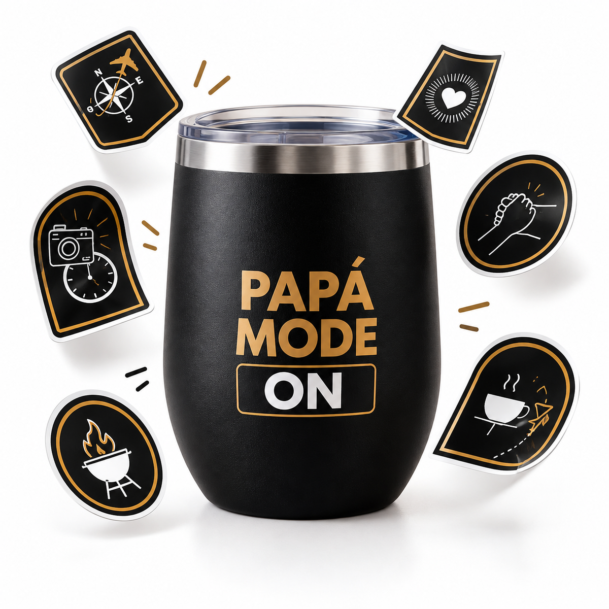 Mug + stickers de aventuras