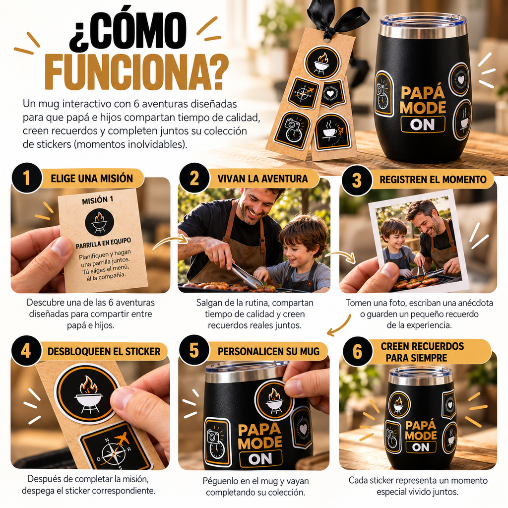 Mug + stickers de aventuras