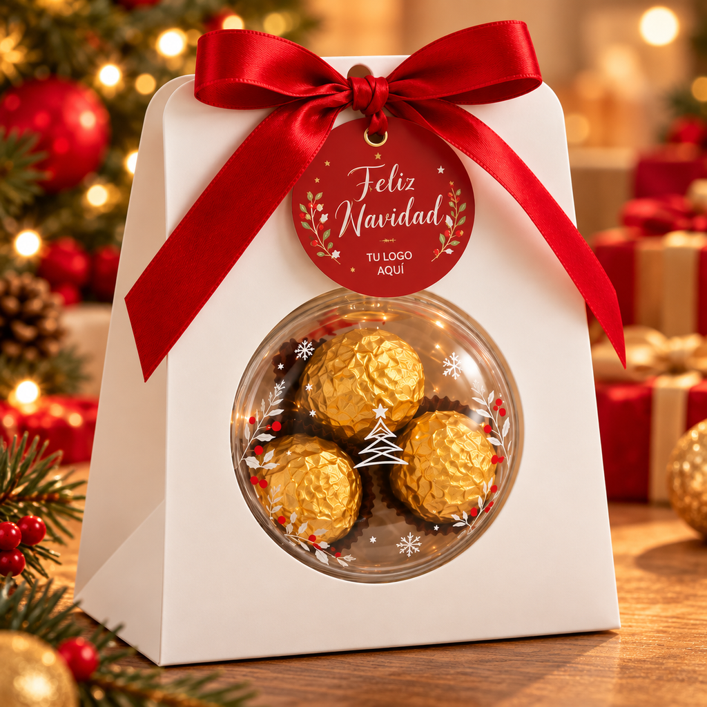 Esfera de navidad con chocolates