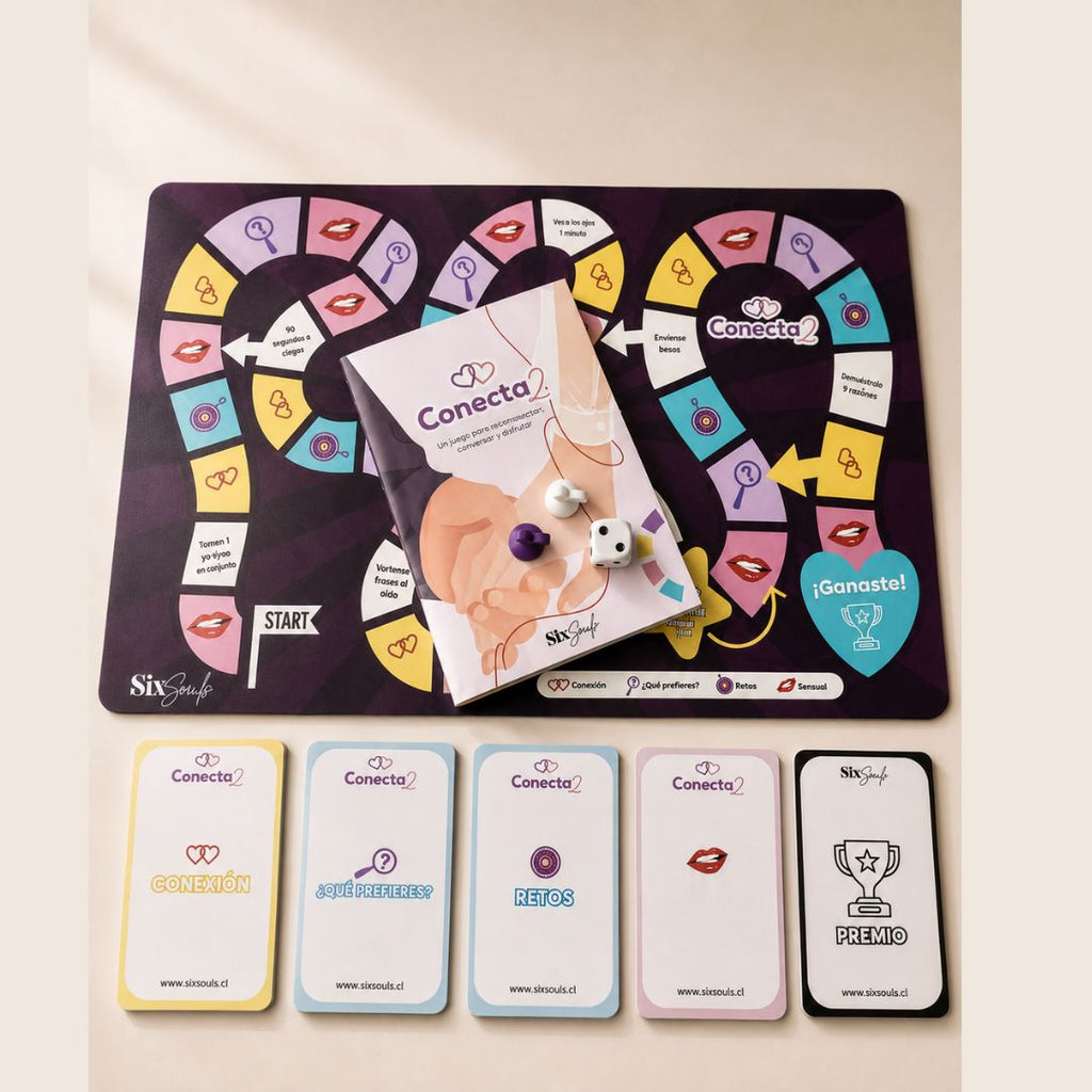 Contenido de Conecta2, juego de mesa para parejas